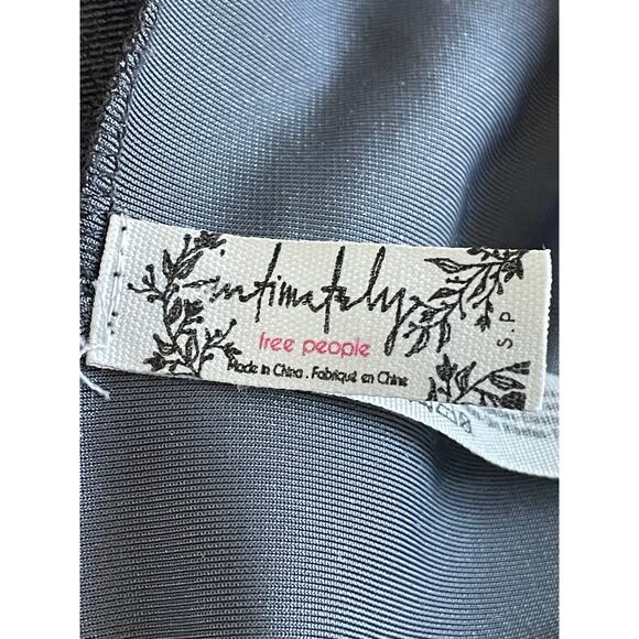 Free People Velvet Slip Gray Mini Lace Dress Small 90s Grunge Y2K - Picture 9 of 10